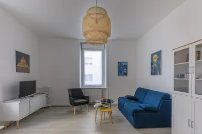 Coin salon dans l'établissement appartement entre plages et centre historique