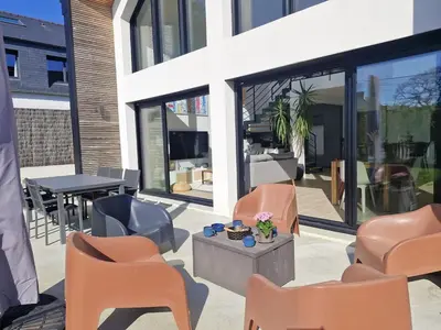 Coin salon dans l'établissement Villa Locmaria