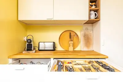 Cuisine ou kitchenette dans l'établissement Family vacation home 100 m from beach - Ty For Tous