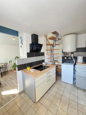 Cuisine ou kitchenette dans l'établissement Ty Glas des Abers