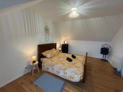 Un ou plusieurs lits dans un hébergement de l'établissement Maison 6 personnes à la campagne tout compris