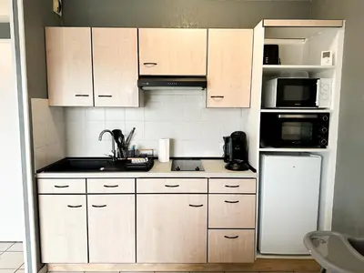 Cuisine ou kitchenette dans l'établissement Le Balcon Brestois