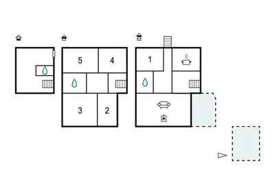 Plan de l'établissement 5 Bedroom Lovely Home In Saint-Martin-Des-Champ