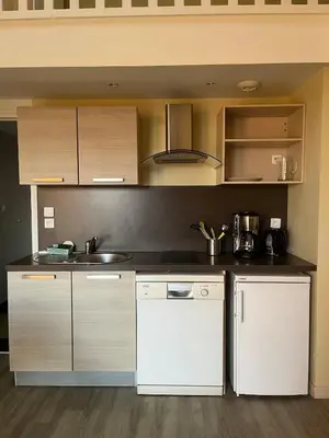 Cuisine ou kitchenette dans l'établissement Appartement T2 N6 calme et cosy sur un golf
