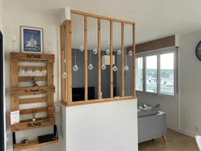 Un ou plusieurs lits dans un hébergement de l'établissement Appartement cosy et calme au cœur de Landerneau
