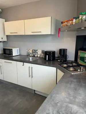 Cuisine ou kitchenette dans l'établissement Appartement cosy et calme au cœur de Landerneau
