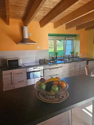 Cuisine ou kitchenette dans l'établissement Maison de vacances