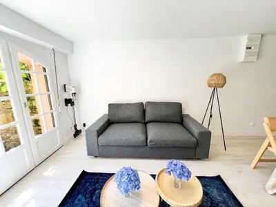 Coin salon dans l'établissement Dreamy holiday home with garden