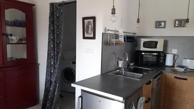 Cuisine ou kitchenette dans l'établissement Maison An Ty Göal