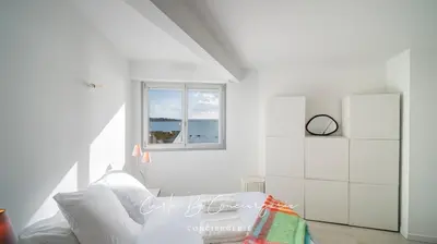 Un ou plusieurs lits dans un hébergement de l'établissement NASSEAU Appartement vue mer 2 p Concarneau - Ville et mer
