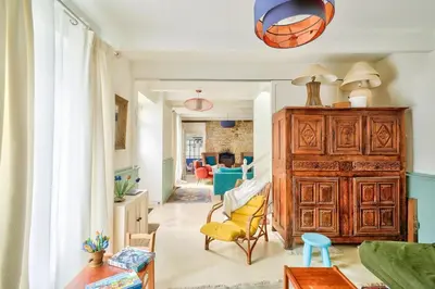 Coin salon dans l'établissement Maison familiale à la pointe de l'Île-Tudy