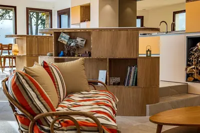 Cuisine ou kitchenette dans l'établissement Villa de Kerizella