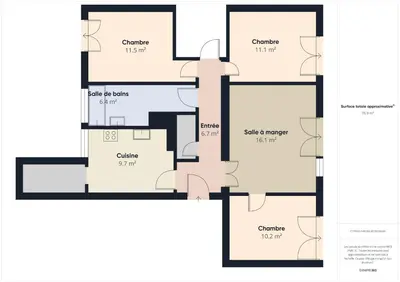 Plan de l'établissement Plein centre - Appartement pour 6 personnes