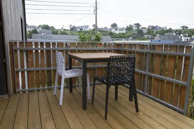 Balcon ou terrasse dans l'établissement Maison neuve - Vue Mer - port de l'Aberwrac'h
