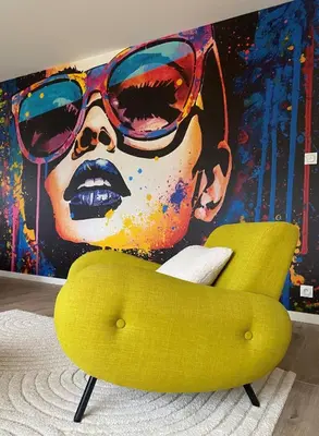 Coin salon dans l'établissement La maison du Street Art