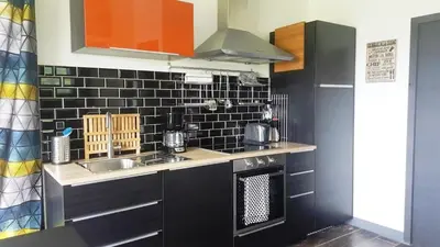 Cuisine ou kitchenette dans l'établissement Gîte magnifique vue mer