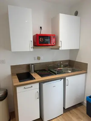 Cuisine ou kitchenette dans l'établissement Appartements meublés Brest centre