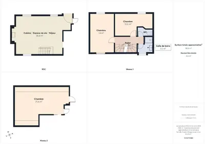 Plan de l'établissement Maison pour 7 avec jardin - Quartier paisible