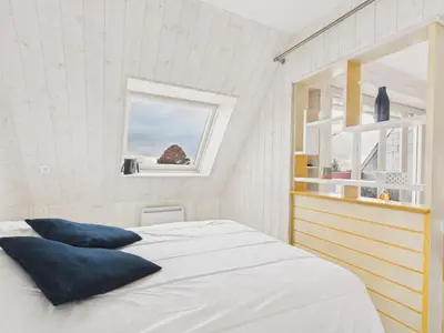 Un ou plusieurs lits dans un hébergement de l'établissement Vue mer - Studio 4 personnes à 200m de la plage