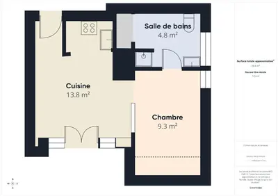 Plan de l'établissement Vue mer - Studio 4 personnes à 200m de la plage
