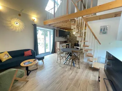 Coin salon dans l'établissement Kervel - Cocon Breton avec WiFi et Parking