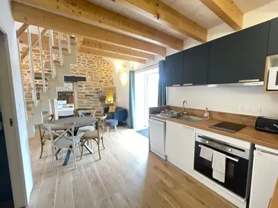 Cuisine ou kitchenette dans l'établissement Kervel - Cocon Breton avec WiFi et Parking