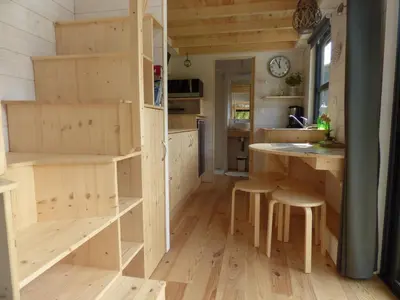 Cuisine ou kitchenette dans l'établissement Tiny house Keremma