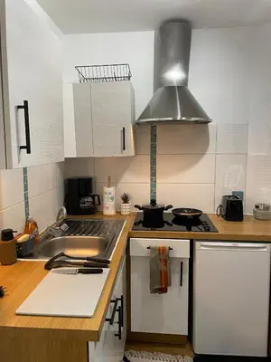 Cuisine ou kitchenette dans l'établissement Cozy & Stylish, hyper center