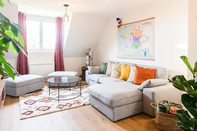 Coin salon dans l'établissement Chaplin I Chambre privée dans Coliving