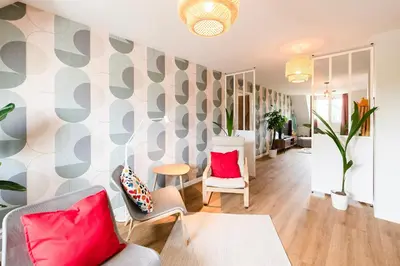 Coin salon dans l'établissement Barack I Chambre privée dans Coliving