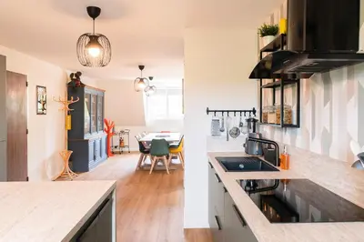 Cuisine ou kitchenette dans l'établissement Albert I Chambre privée dans Coliving