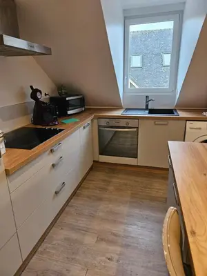 Cuisine ou kitchenette dans l'établissement Le petit pierre