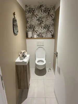 Salle de bains dans l'établissement Ecrin de Lin