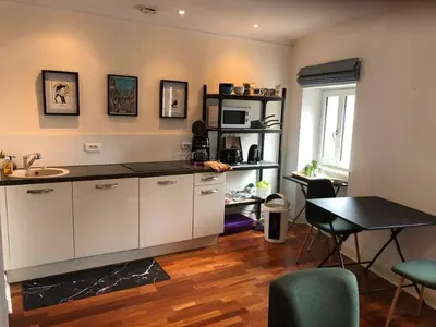 Cuisine ou kitchenette dans l'établissement Ty Kéréon - Le cocon urbain