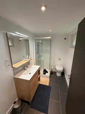 Salle de bains dans l'établissement Location Studio Kergaradec 500m Tramway