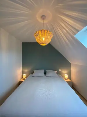 Un ou plusieurs lits dans un hébergement de l'établissement Grande maison à 400 m de la mer