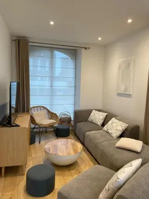 Coin salon dans l'établissement Grande maison à 400 m de la mer