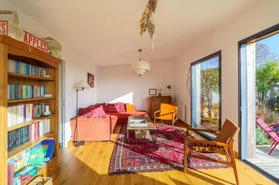 Coin salon dans l'établissement Roz An Trez - 5min à pied de la plage