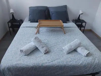 Un ou plusieurs lits dans un hébergement de l'établissement Appartement BREST 2 chambres