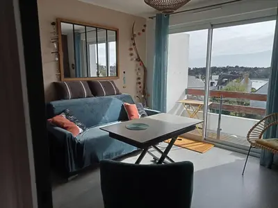 Coin salon dans l'établissement les vagues a Bénodet