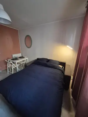 Un ou plusieurs lits dans un hébergement de l'établissement Studio cosy en centre ville