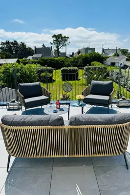 Coin salon dans l'établissement Holiday Home Villa Entre 2 Plages by Interhome