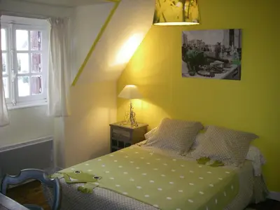 Un ou plusieurs lits dans un hébergement de l'établissement Chambre d'hôtes La Maison du Neuilly