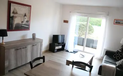 Coin salon dans l'établissement Ti Rosko - proche centre-ville, parking et terrasse - Classé 3 étoiles