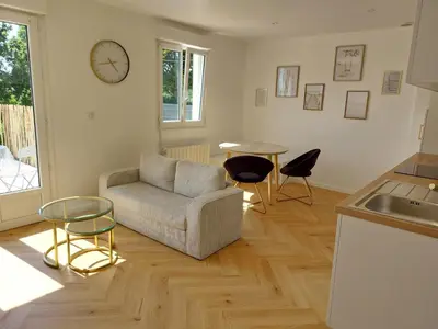 Coin salon dans l'établissement Menez Bleuenn - Jolie Maison proche plages