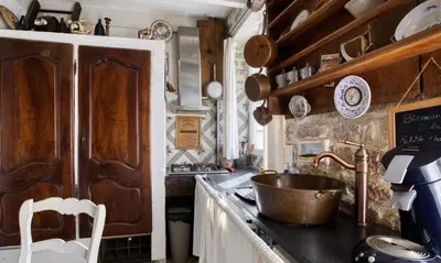 Cuisine ou kitchenette dans l'établissement La Petite Chaumière - Charming cottage Pays Bigouden