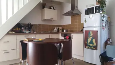 Cuisine ou kitchenette dans l'établissement cottage in Logonna