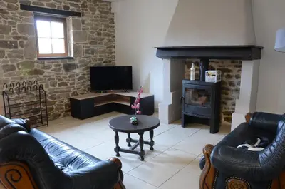 Coin salon dans l'établissement Gîte 5 personnes, possibilité Table d'hôtes le soir