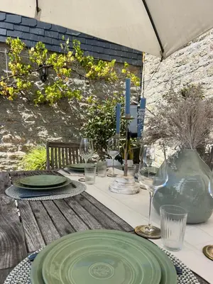 Terrasse ou espace extérieur de l'établissement Longère au coeur du pays Bigouden