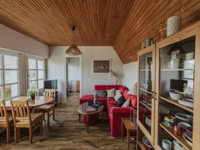 Coin salon dans l'établissement Holiday home with sea view, Le Conquet
